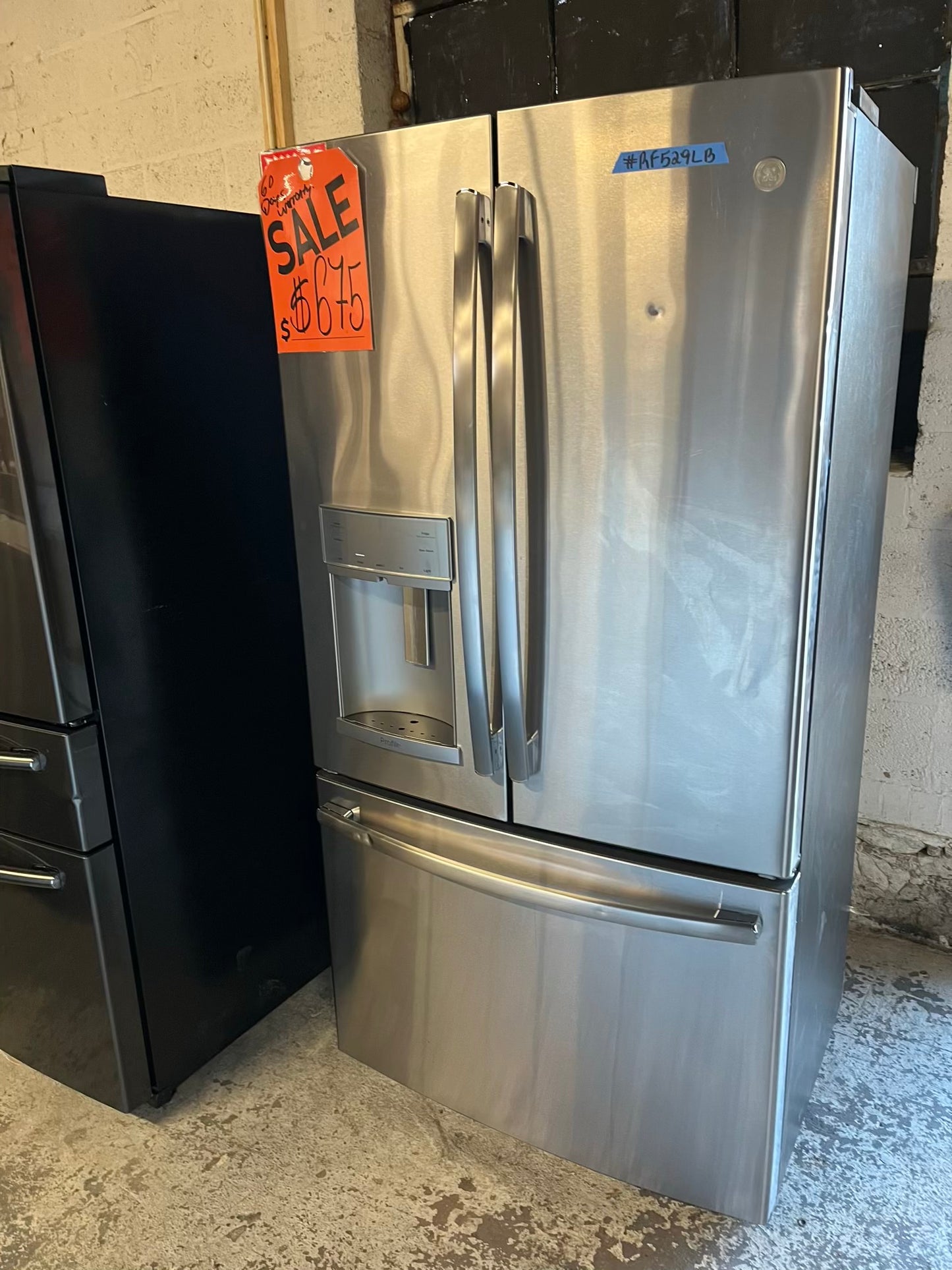 - GE French door Refrigerator counter depth stainless steel w/ ice water dispenser 36" #RF529LB