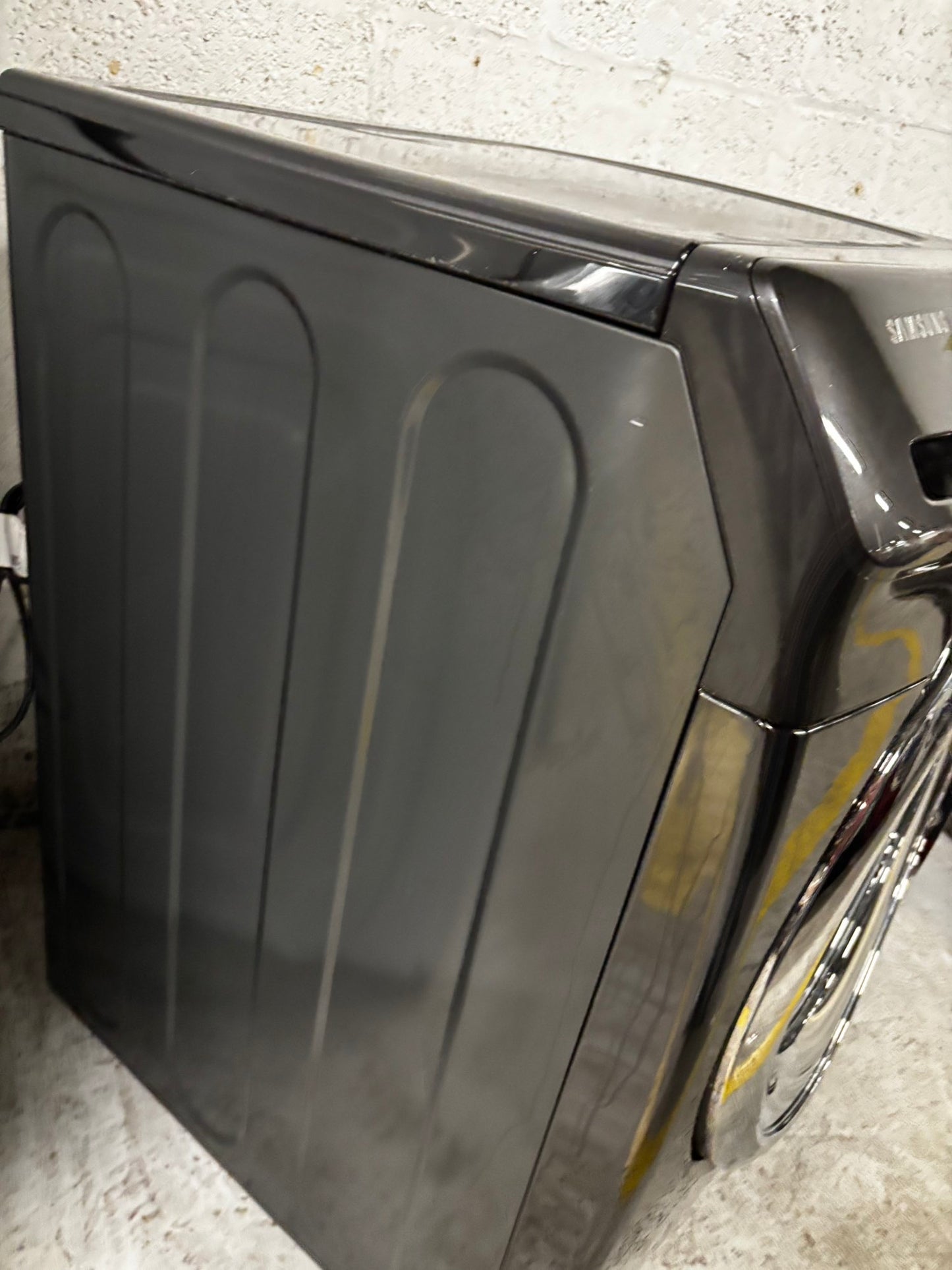 -Samsung steam washer 4.5 cu ft & steam dryer 7.5 cu ft set electric 220v front load stackable or side by side -sensor dry He in dark gray #WDG123JL