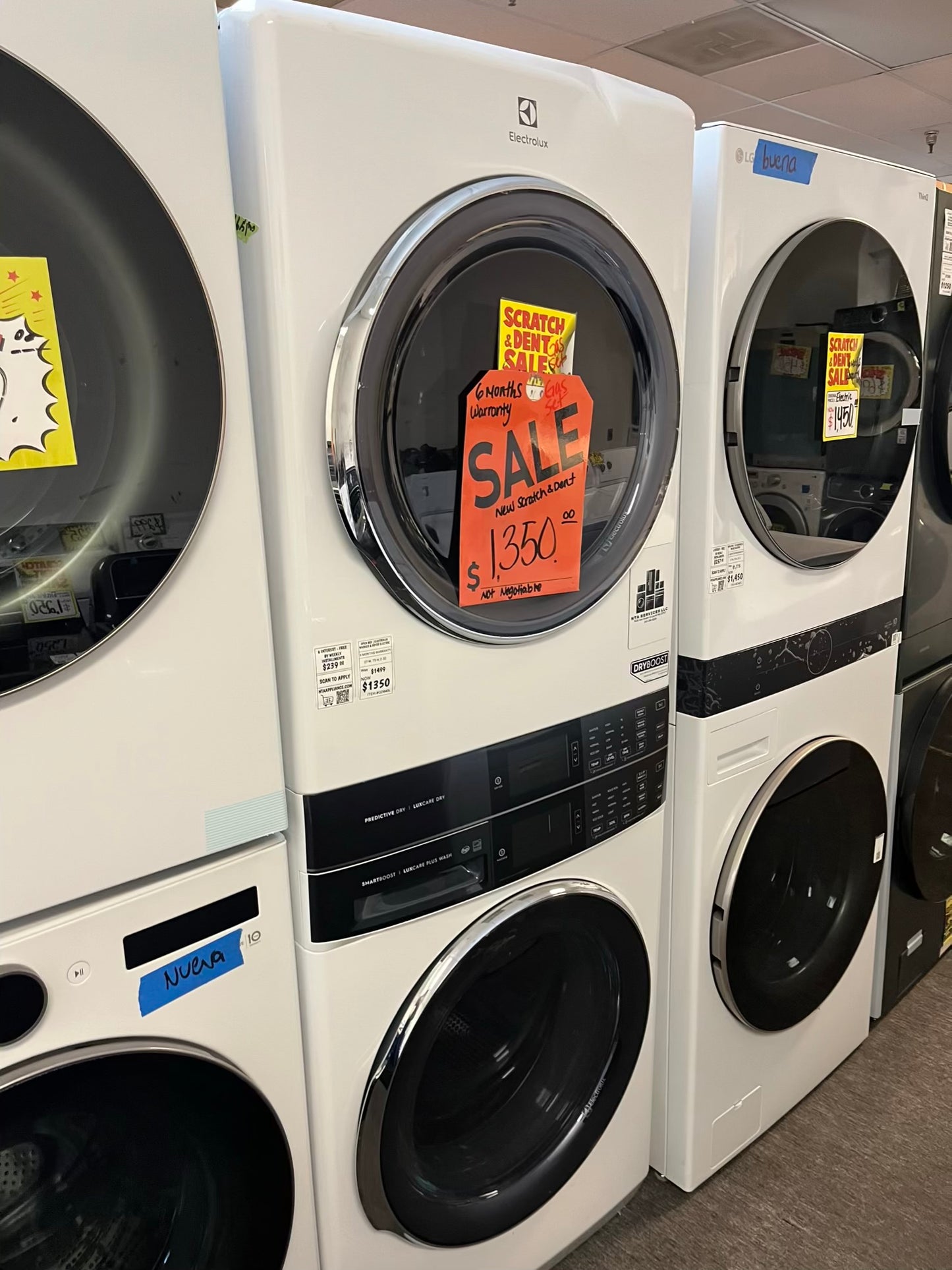 - Open Box 📦 Electrolux gas 27” wash-tower (washer & dryer) large capacity one unit staked #GD940L