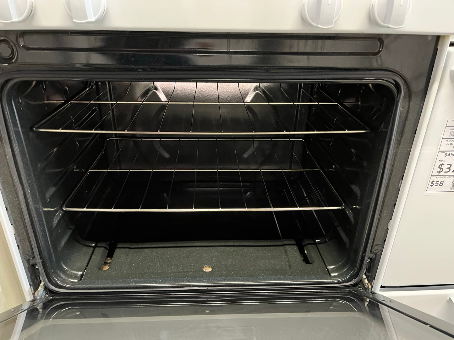 Whirlpool white gas propane range 4 burner bake broil 30" Refurbished #GR384AB