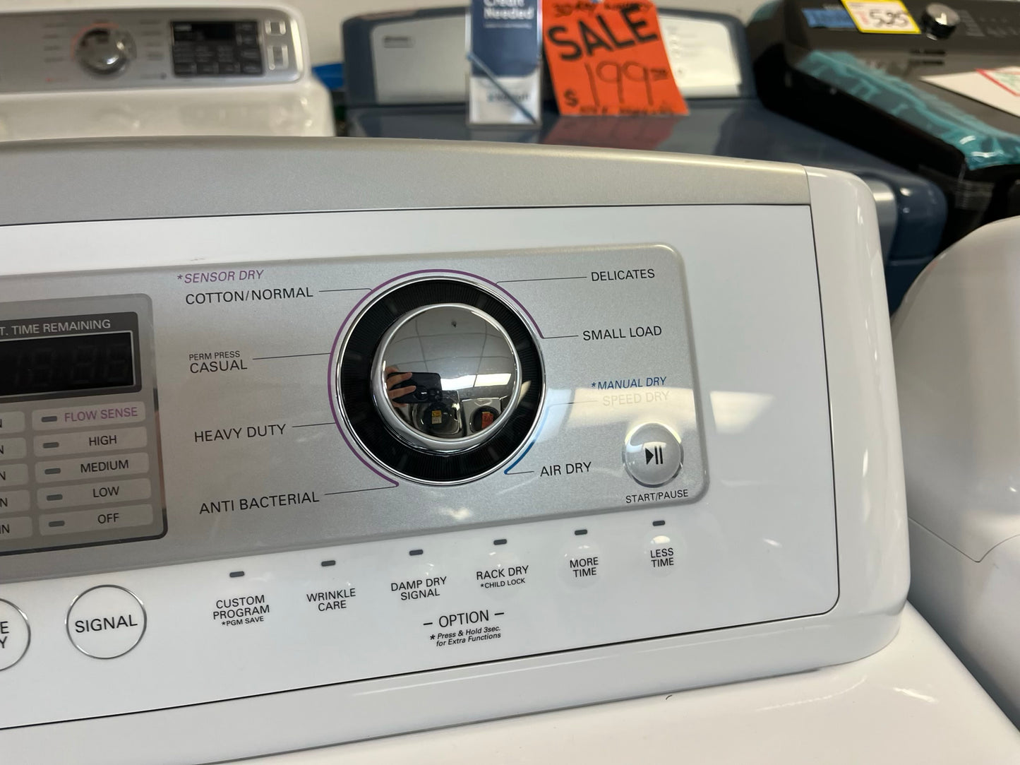 - LG washer & dryer set top load large capacity stainless steel drum in white 27" #ED483KB