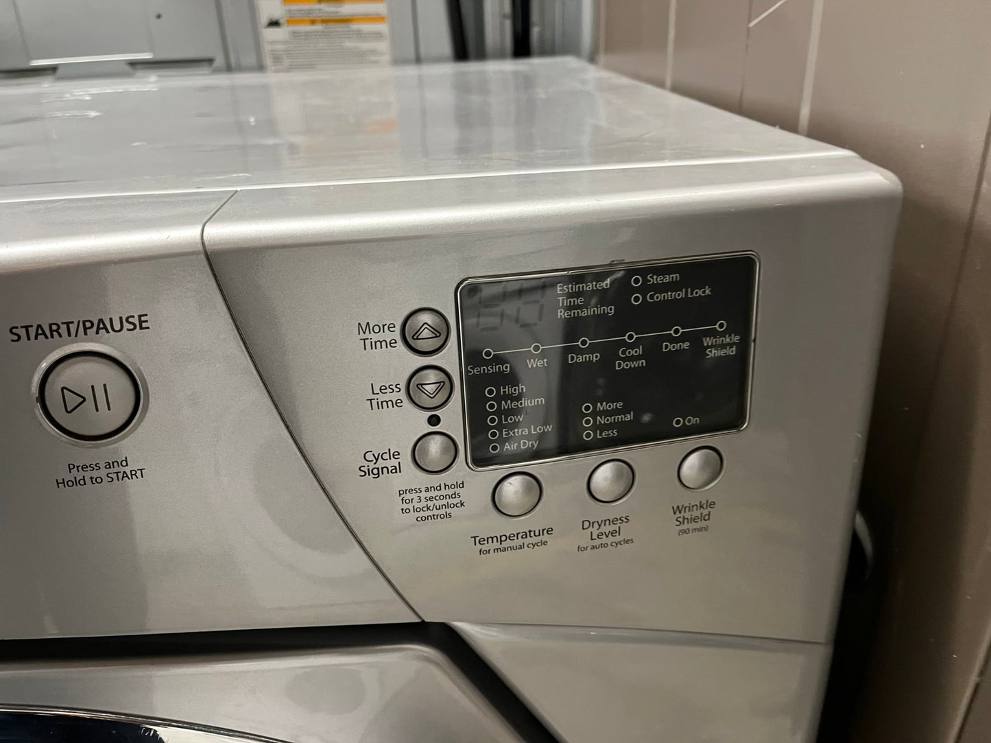 Whirlpool duet steam cycle electric 220v dryer front load stainless steel large capacity 27" #ED291CB