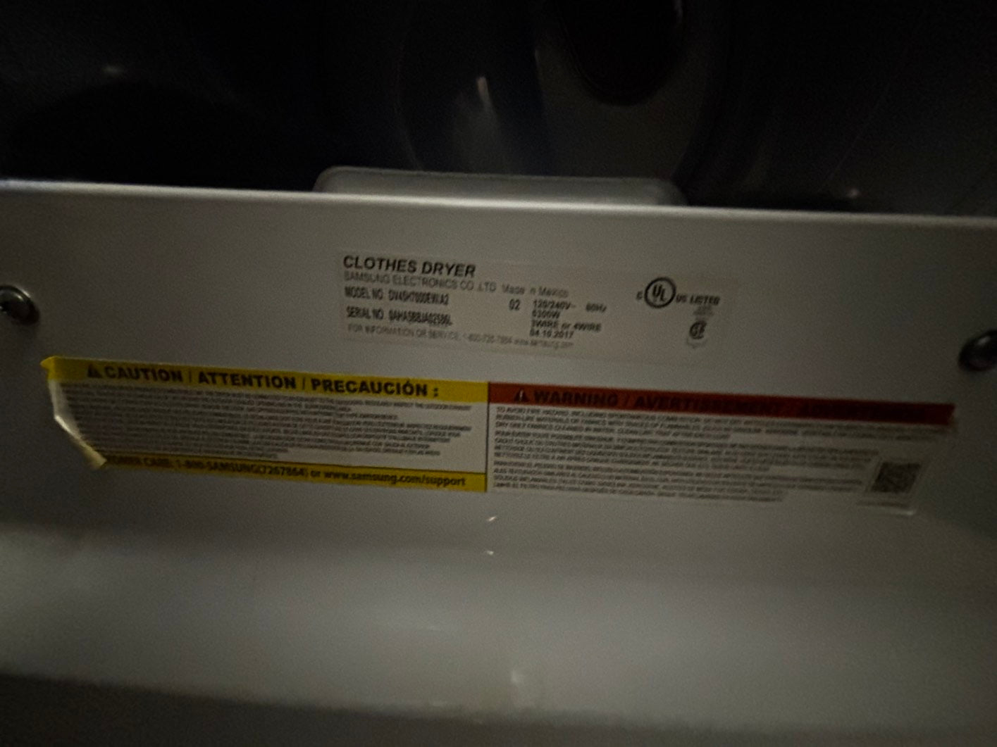 -Samsung electric dryer side by side large capacity 27" Refurbished -used #ED779PL