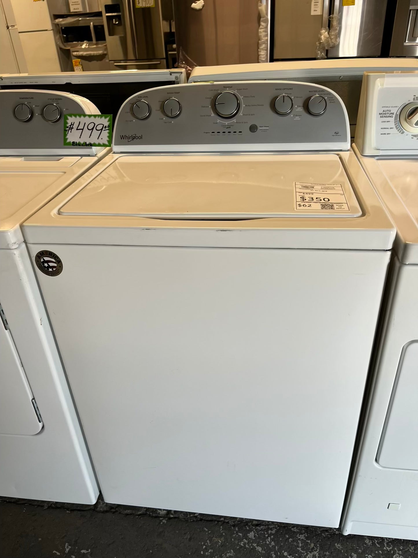 Whirlpool Washing machine top load w/agitator 27" in refurbished #W298HB