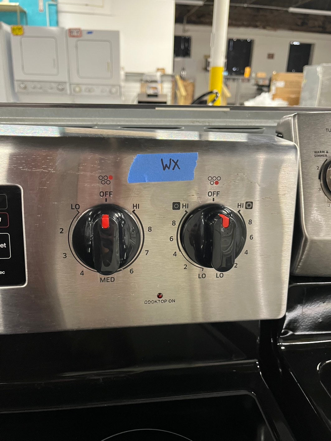 - Samsung glass top electric range 220v 5 burner warm zone convection bake roast broil steam clean Refurbished 30" #ER509FB