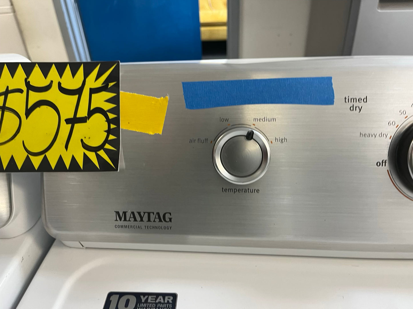 - Maytag Top load washing machine side x side large stainless steel drum w/agitator & electric dryer 220v set 29" Refurbished #W001KB