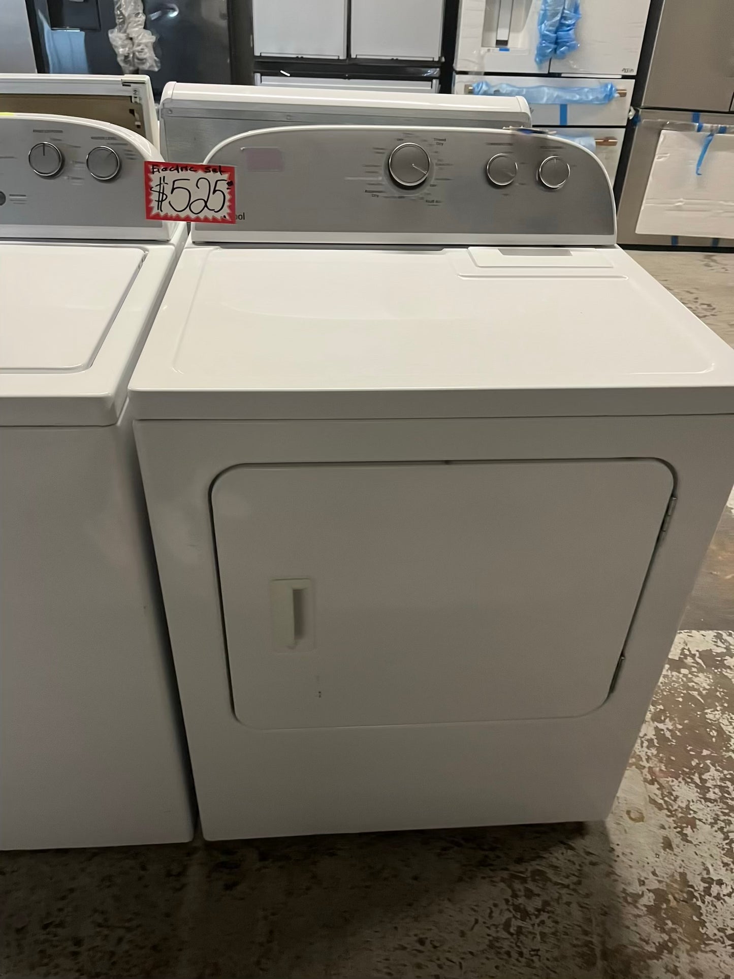 - Whirlpool washer & dryer set electric 220v side x side top load w/agitator #WS222B