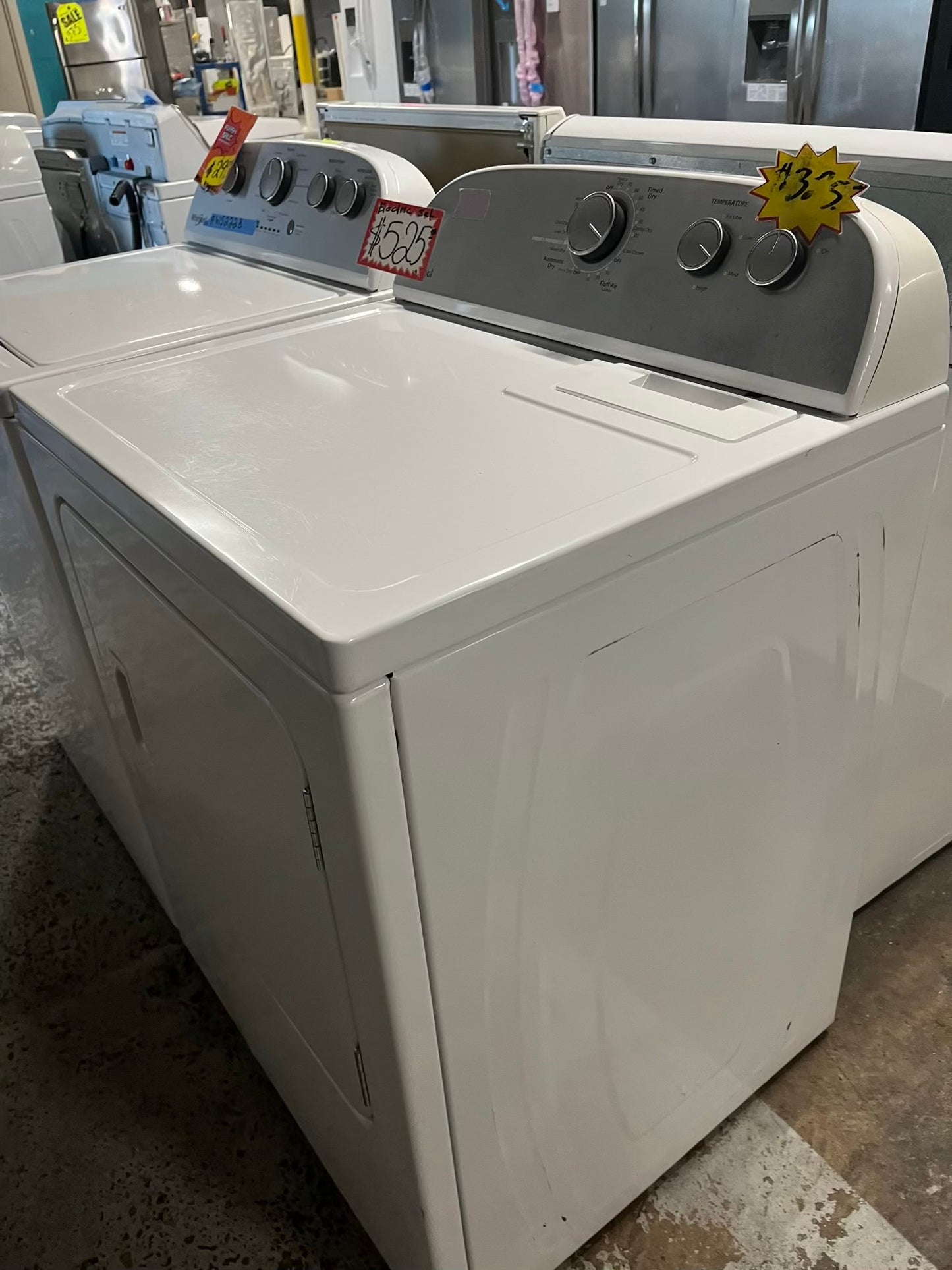 - Whirlpool washer & dryer set electric 220v side x side top load w/agitator #WS222B