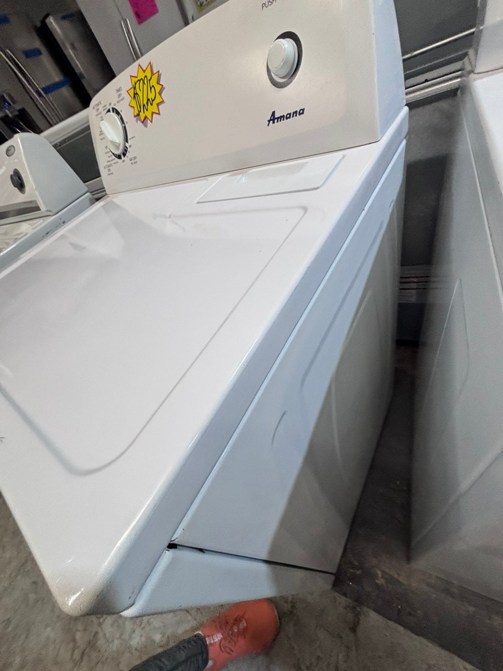 >*Amana side x side large capacity electric 220v dryer in white 27” Refurbished #ED86ZYB