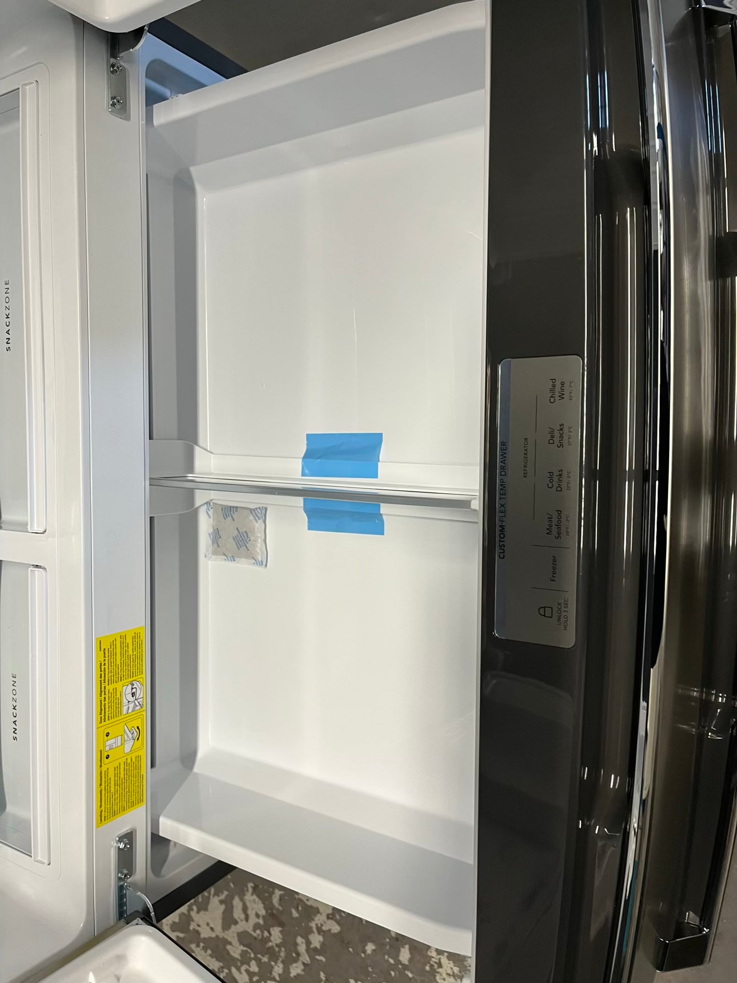 - Frigidaire Gallery four door refrigerator counter depth  stainless steel w/ice and water dispenser  used-refurbished 36”  #RF994BPB