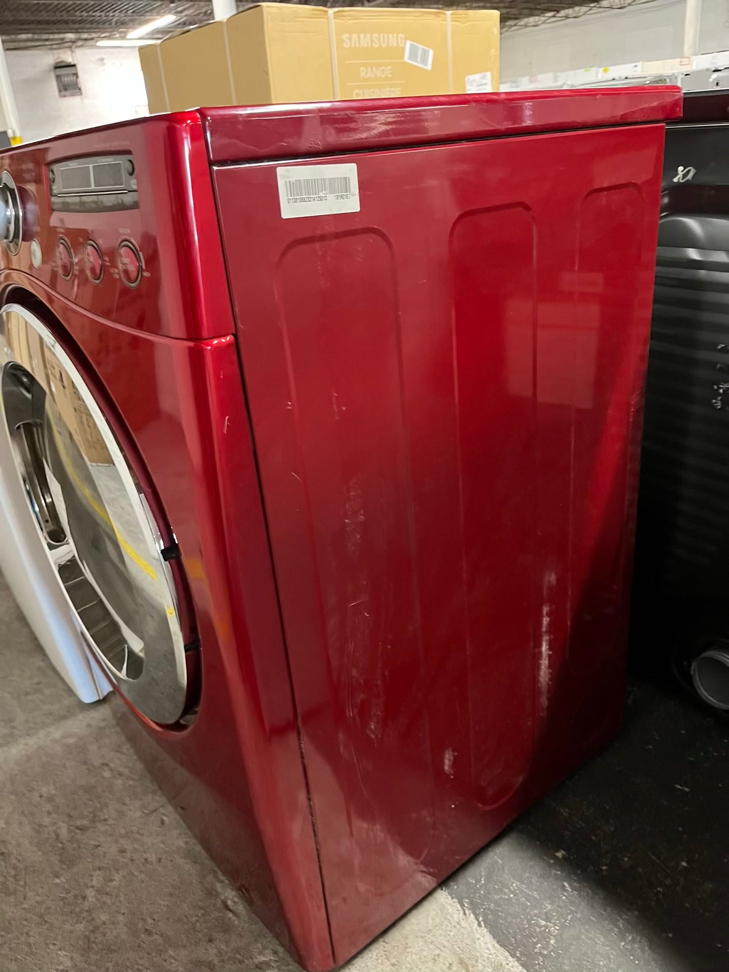 LG front load stackable GAS dryer in red 27" #ED423GB