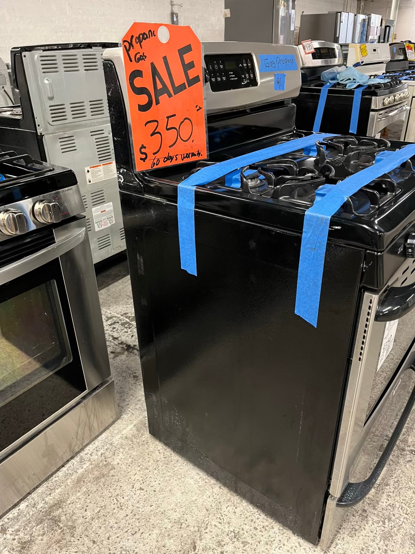 - Kenmore Gas range Propane 4 burner stainless steel warm hold bake broil 30" Refurbished #GR393UB
