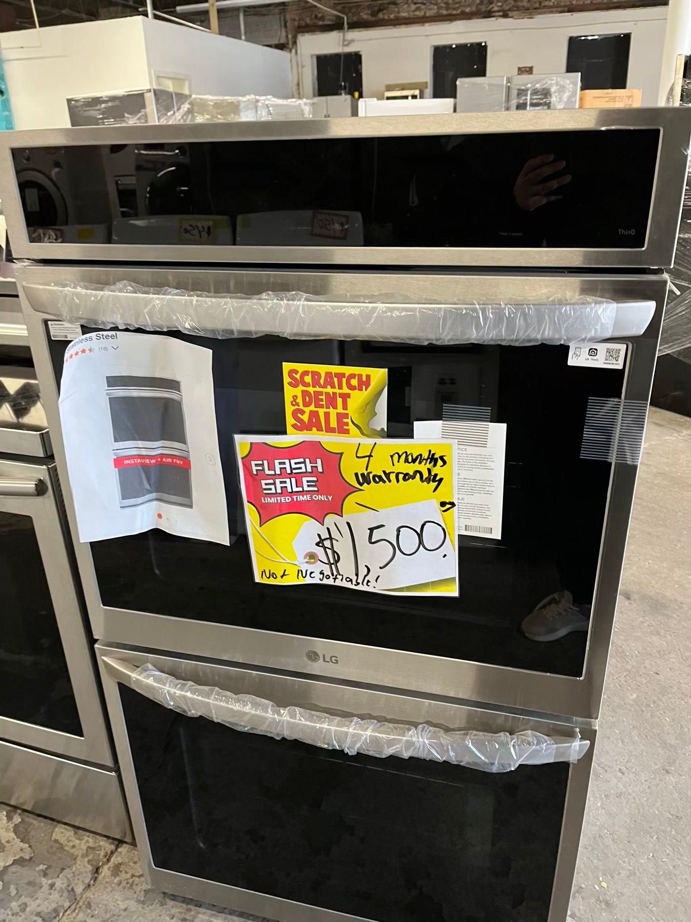 - Open Box 📦 | scratch & dent LG 9.4 cu. ft. Smart Double Wall Oven with InstaView®, True Convection, Air Fry, and Steam Sous Vide Go to  Model #WDEP9427F