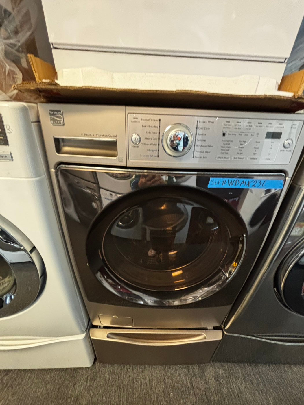 Kenmore 27" Front-Load Washer Steam large capacity w/pedestal extra storage 27" used-refurbished #FWK9571L