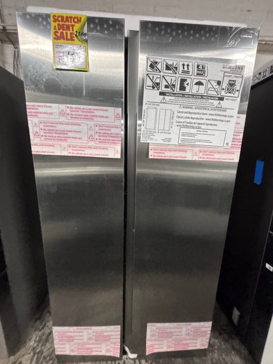 >Open box 📦 New S/d Samsung 36 in. 28 cu. ft. Standard Depth Smart Side by Side Refrigerator in Fingerprint-Resistant Stainless Steel #RFSAX8PL