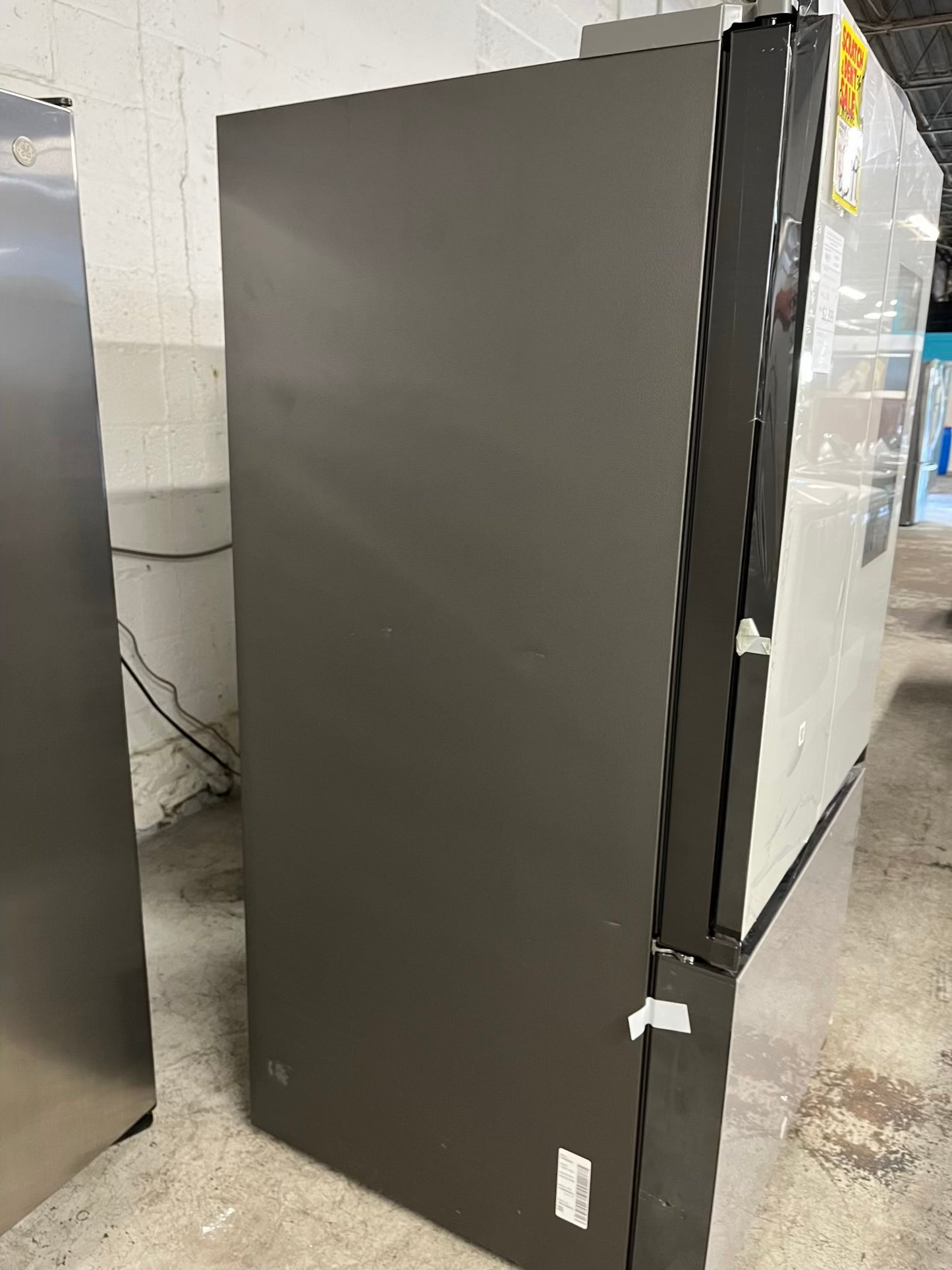 Open Box | Scratch & Dent - Samsung Bespoke 30 cu. ft. Standard Depth 3-Door French Door Smart Refrigerator with Family Hub in White Glass/Matt Grey Glass 36" #RF730JB-TR