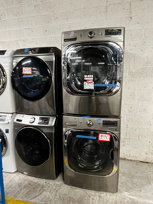 - š¢black Friday sale š¦
- LG steam washer & dryer set electric front load jumbo size stackable or side by side stainless steel drum 29" #WDSE83PB Refurbished