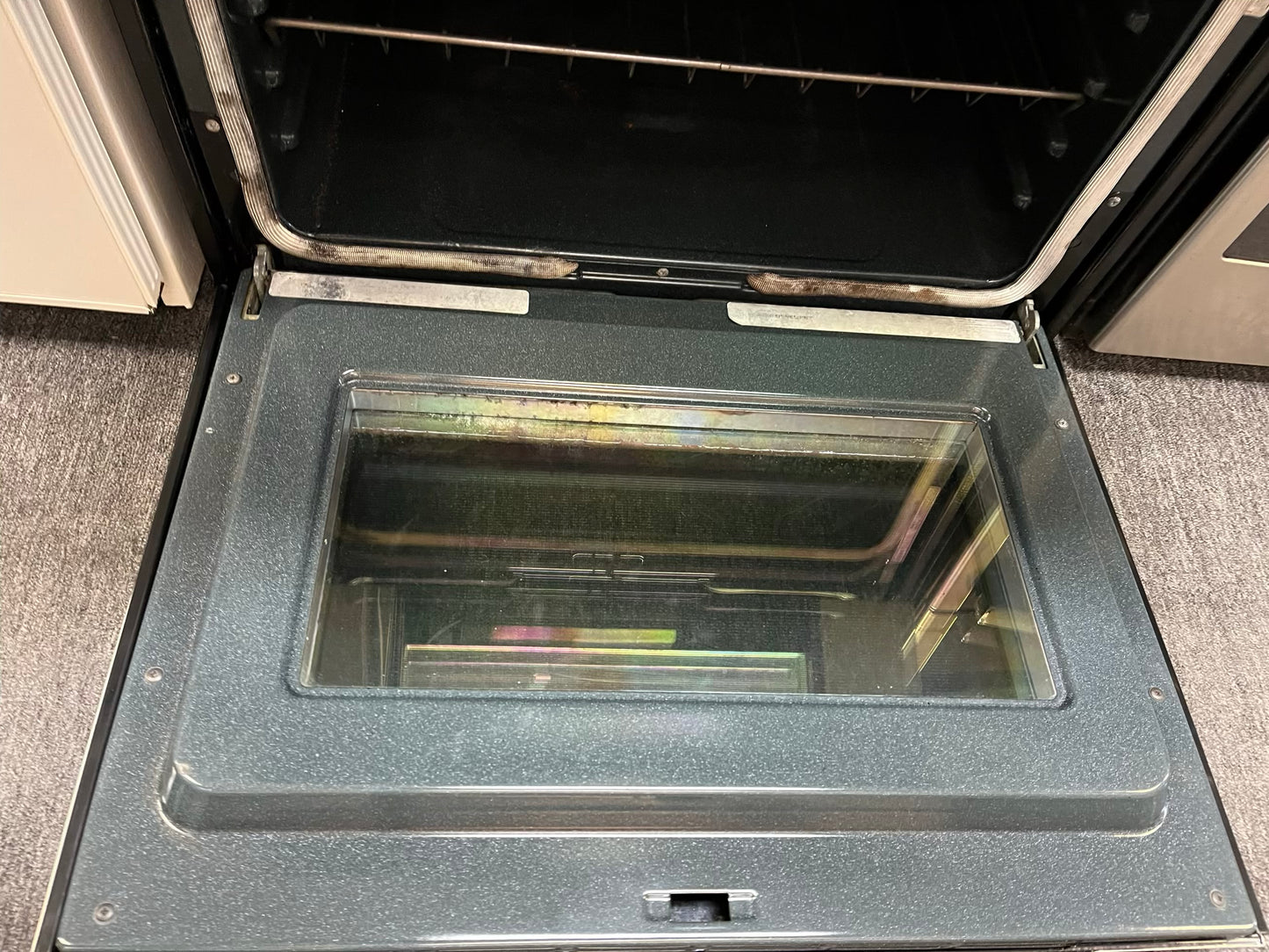 WHIRLPOOL ELECTRIC 220v STAINLESS STEEL FROZEN BAKE DOUBLE OVEN BROIL CONVECTION STEAM CLEAN 5 BURNER WARM ZONE #ER849YL