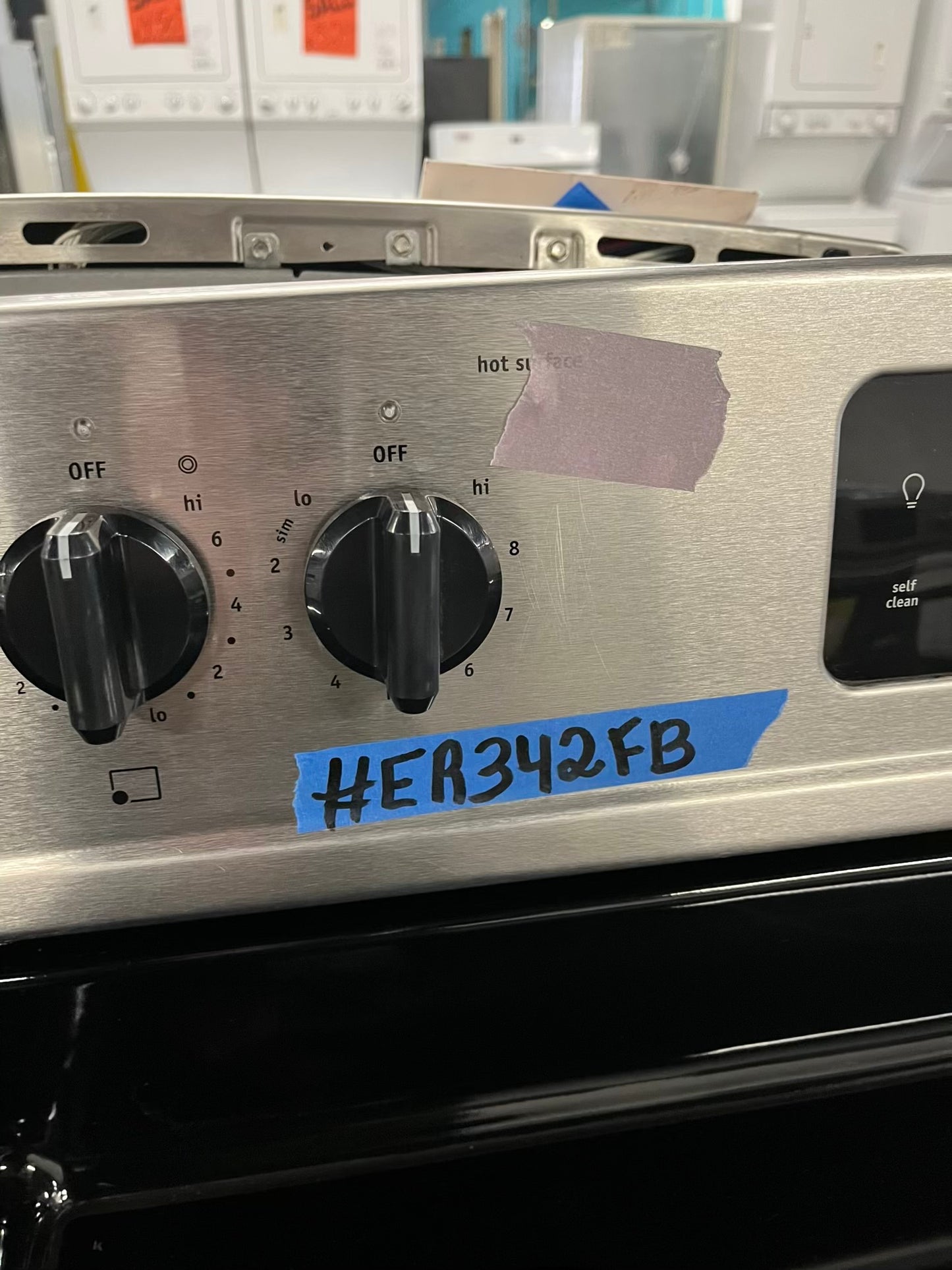 - Frigidaire electric range stainless steel 5 burner warm zone bake roast broil self clean 30” item number #ER342FB