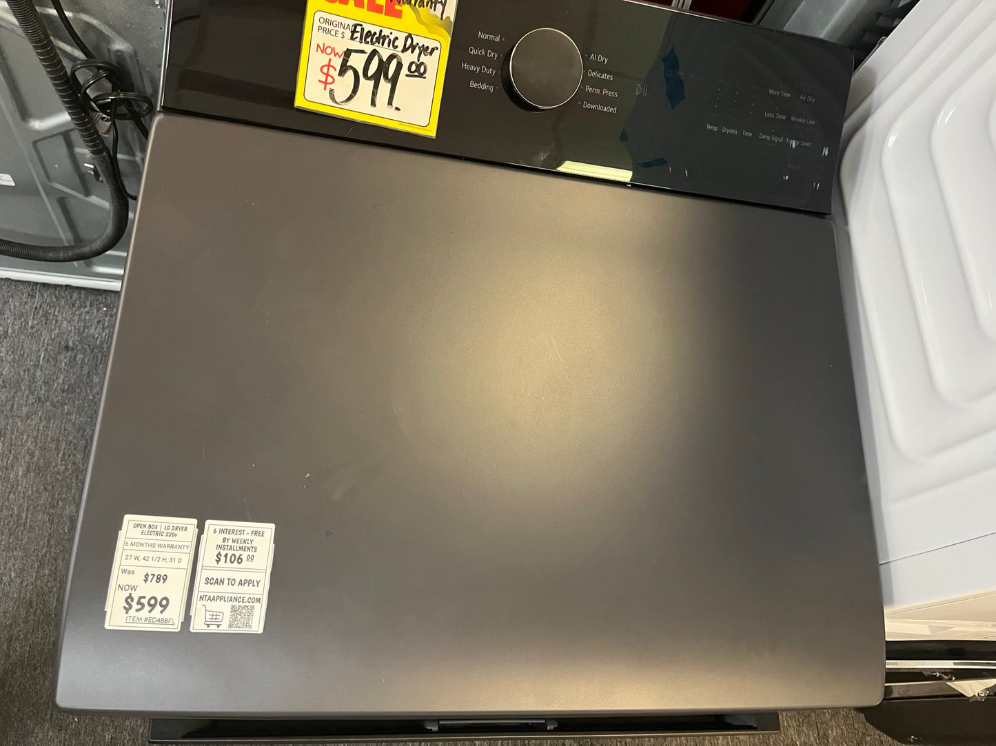 - Open box | scratch & dent LG side x side dryer electric 220v in titanium large capacity 27” ##ED488FL