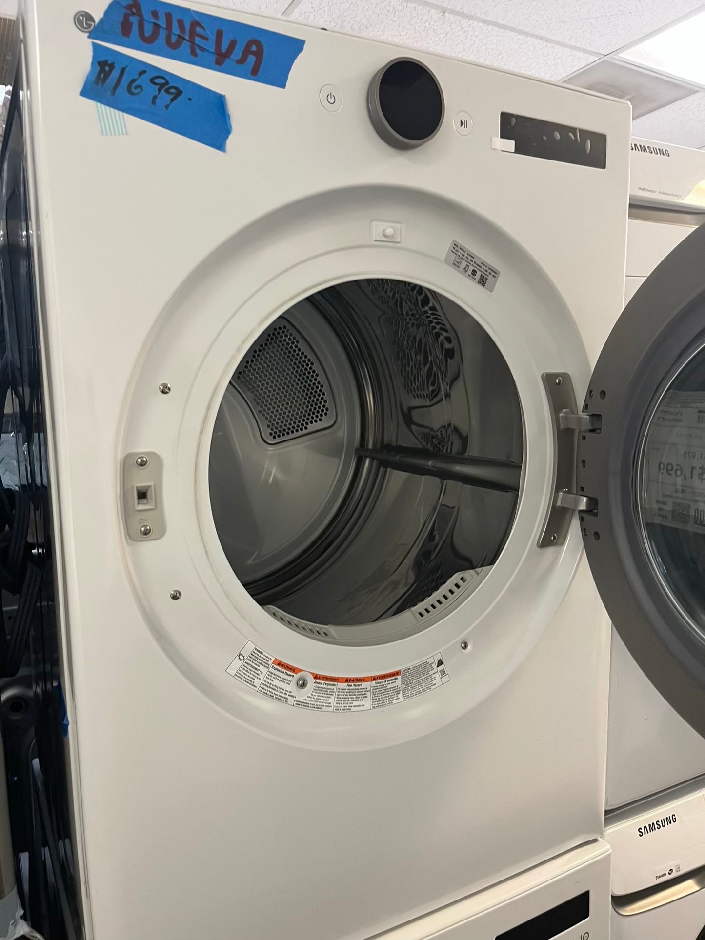 - Open Box Scratch & Dent 4.5 cu. ft. Capacity Smart Front Load ENERGY STAR Washer with TurboWash® 360° Al & 7.4 cu. ft. Electric Dryer 220v Sensor Dry & TurboSteam™ 27" In #WD633CB