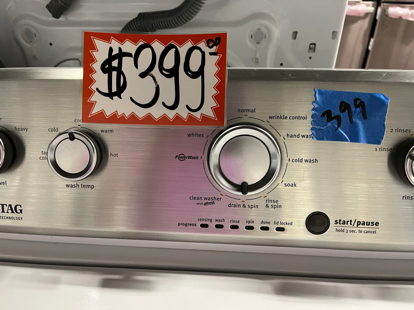 Maytag top load washing machine stainless steel drum W/agitator large capacity 4.5 cu ft 27" in #W759VB
