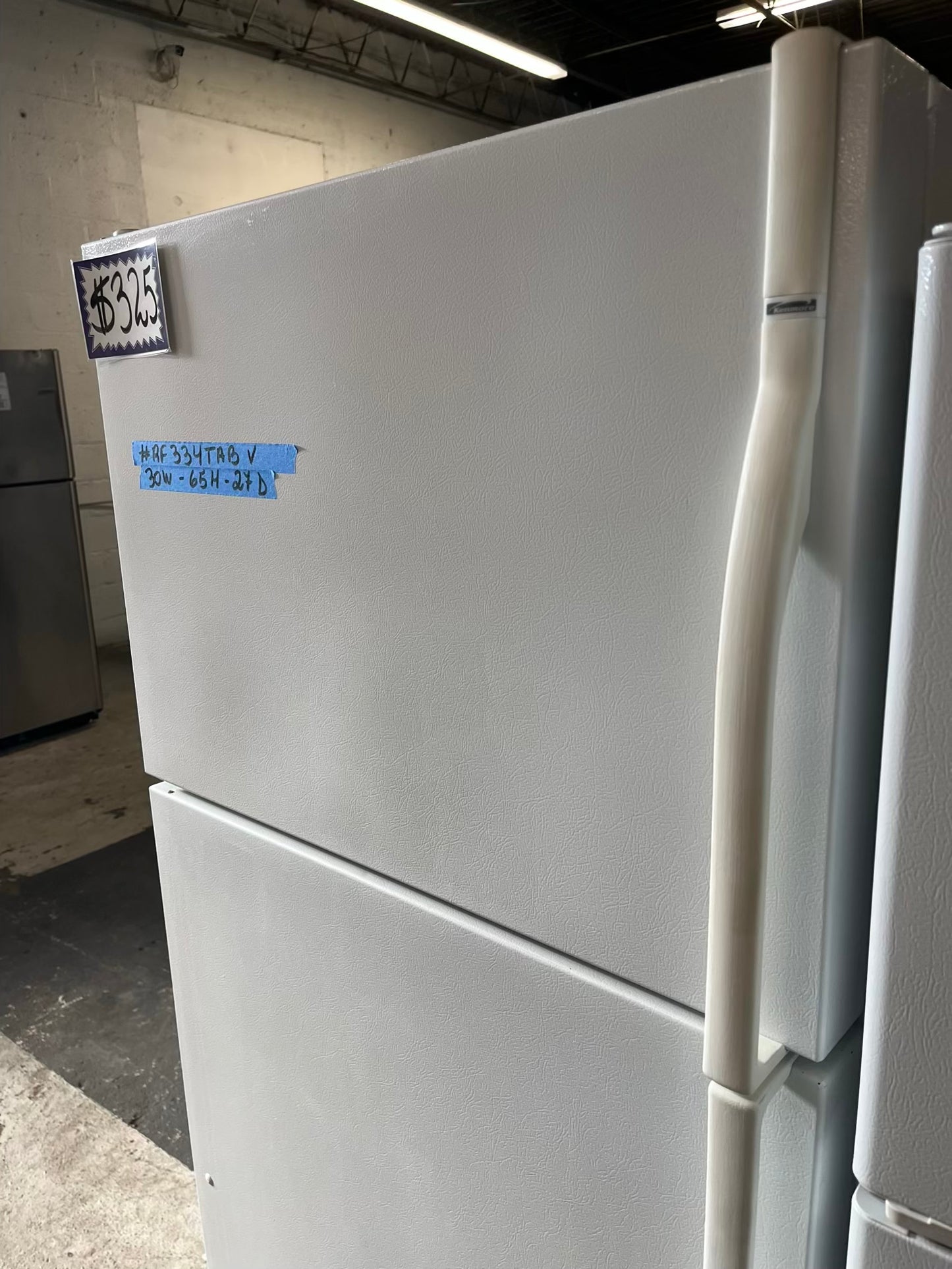 - Kenmore top freezer refrigerator in white used refurbished 30’ #RF334TAB
