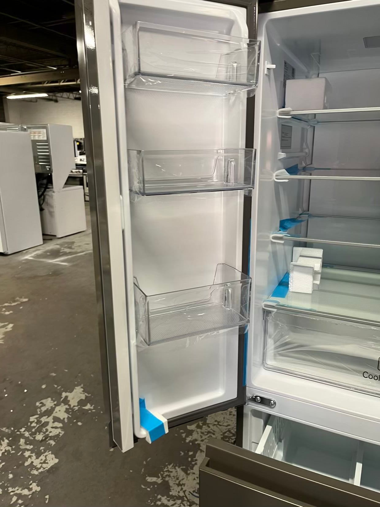 Open Box Haier four door refrigerator stainless steel counter depth 28" no ice maker #RF492KB