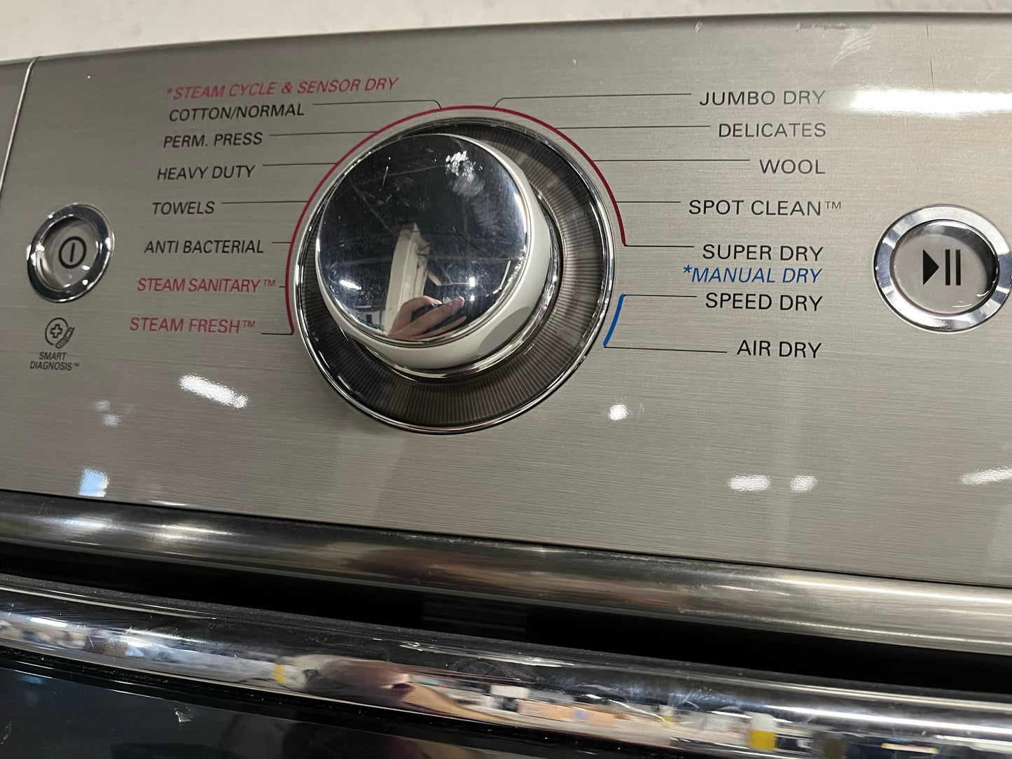 LG washer & dryer set GAS front load jumbo size stackable stainless steel drum 29" #WD186RB Refurbished