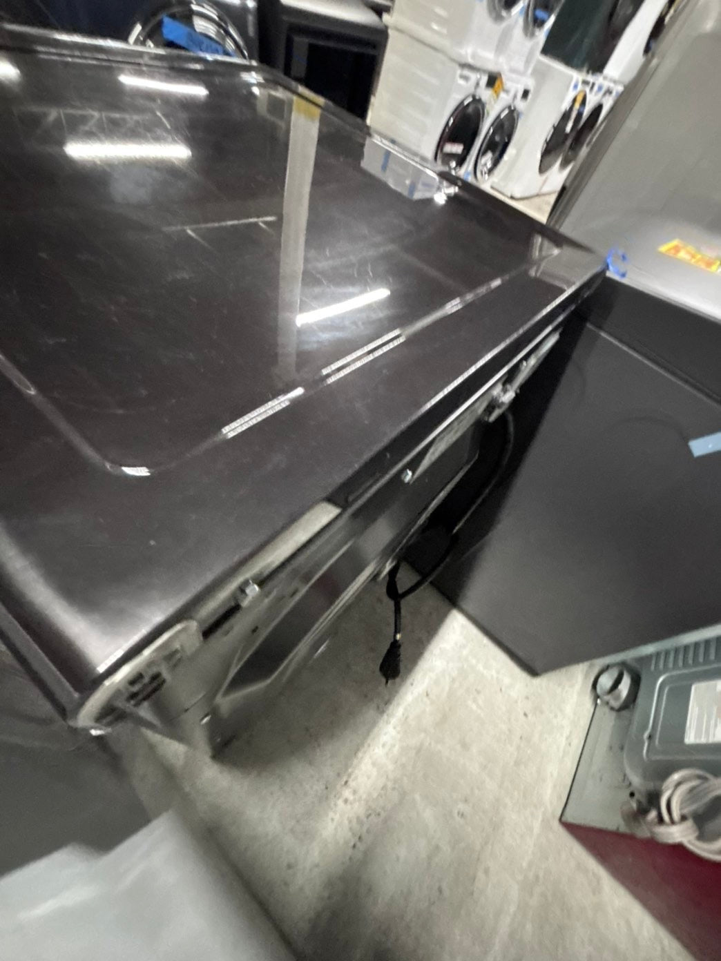 >Samsung Sensor dry steam electric 220v dryer front load stainless steel drum 7.5cu.ft. large capacity 27" dark gray #EDK75B