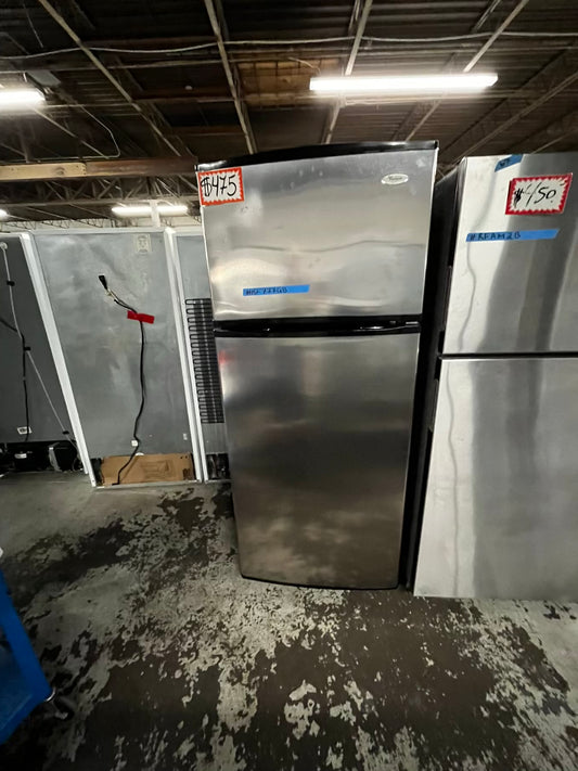 - Whirlpool top freezer refrigerator stainless steel 28" #RF777QB