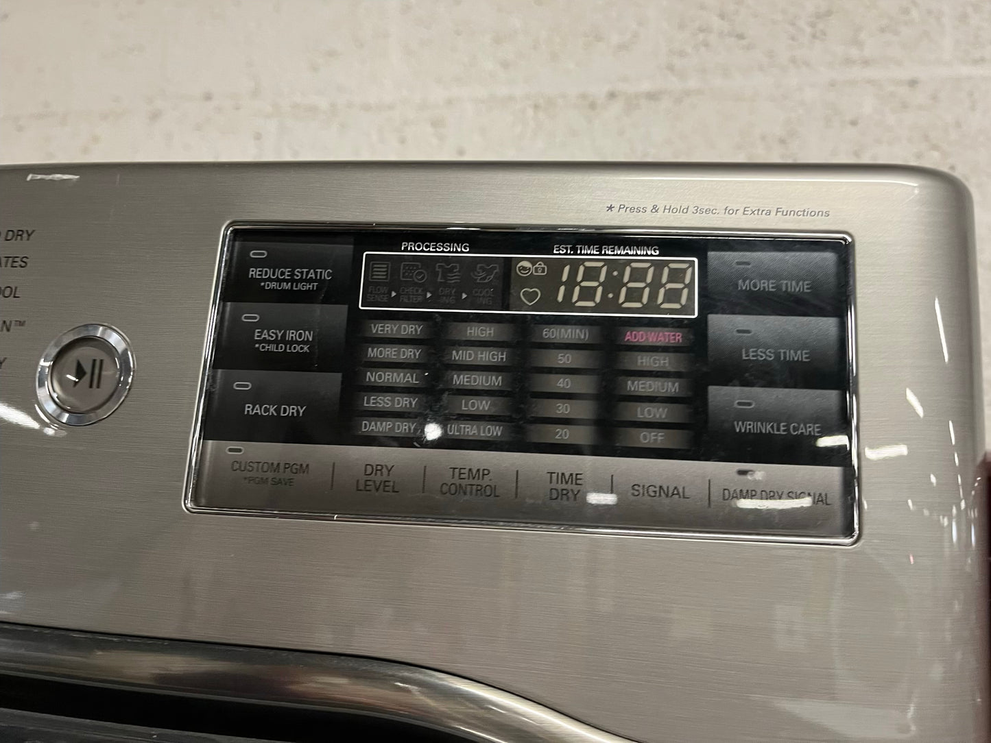 LG washer & dryer set GAS front load jumbo size stackable stainless steel drum 29" #WD186RB Refurbished