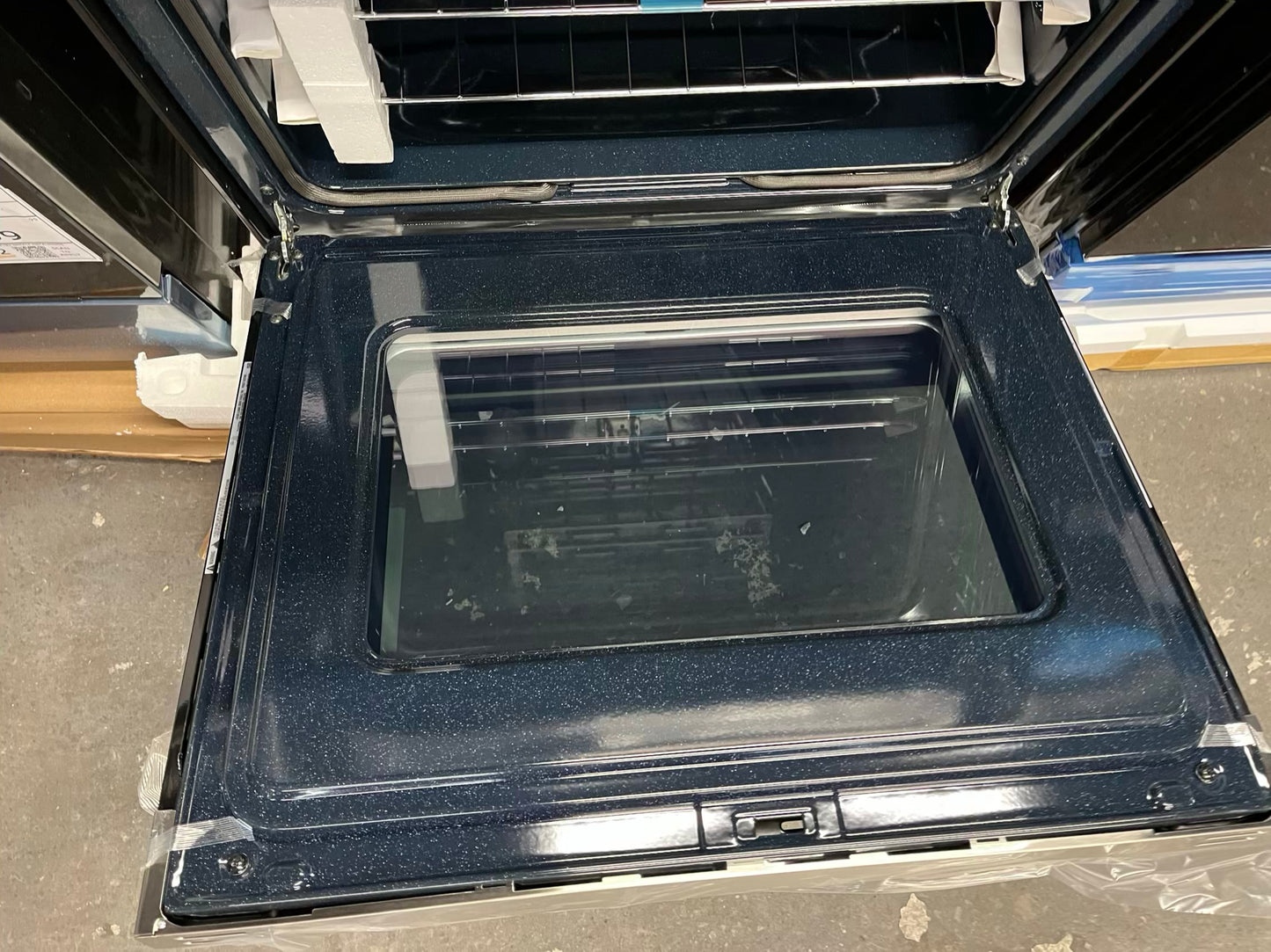 Open box Samsung electric range 220v bake broil self clean steam clean dehydrate stainless steel 30" #ER274DB