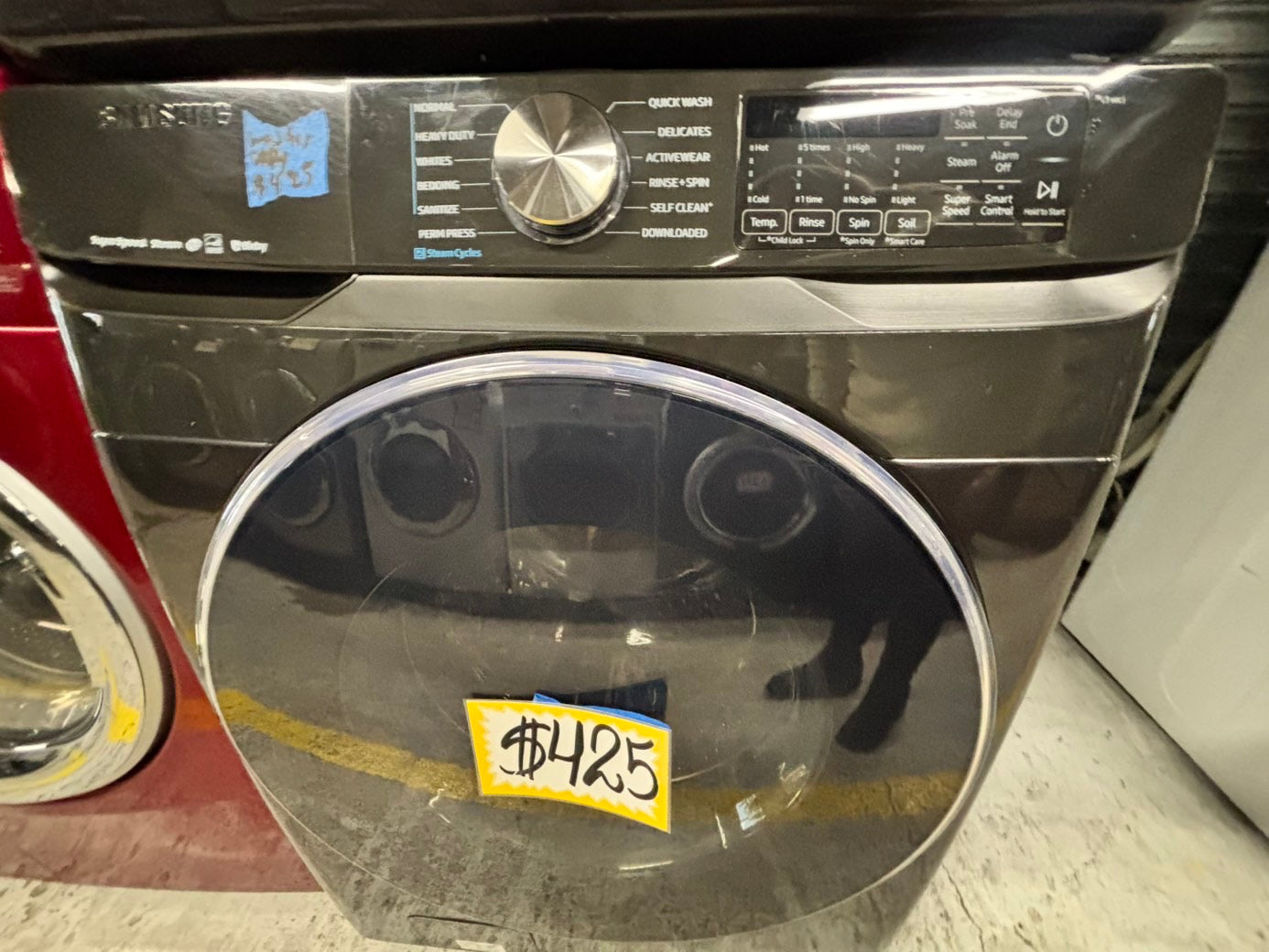 -Samsung dark-gray  27” 4.5cu.ft large capacity front load washing machine steam cycle stackable or side by side  #SS147IB