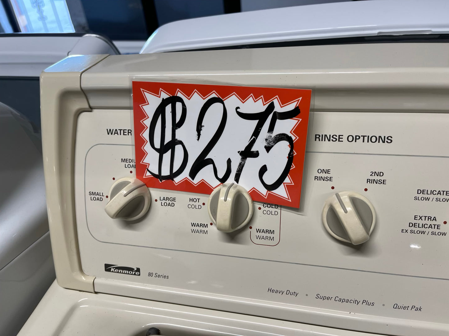 - Kenmore washer & dryer set electric 220v side x side top load w/agitator used-refurbished #WD239TB