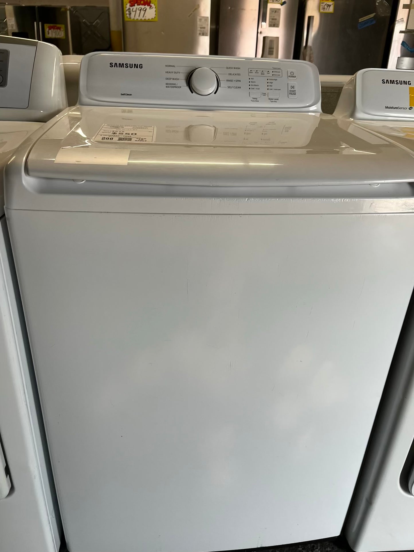 - Samsung Top load washer white with/agitator and stainless steel drum & electric 220v dryer -#W600VB