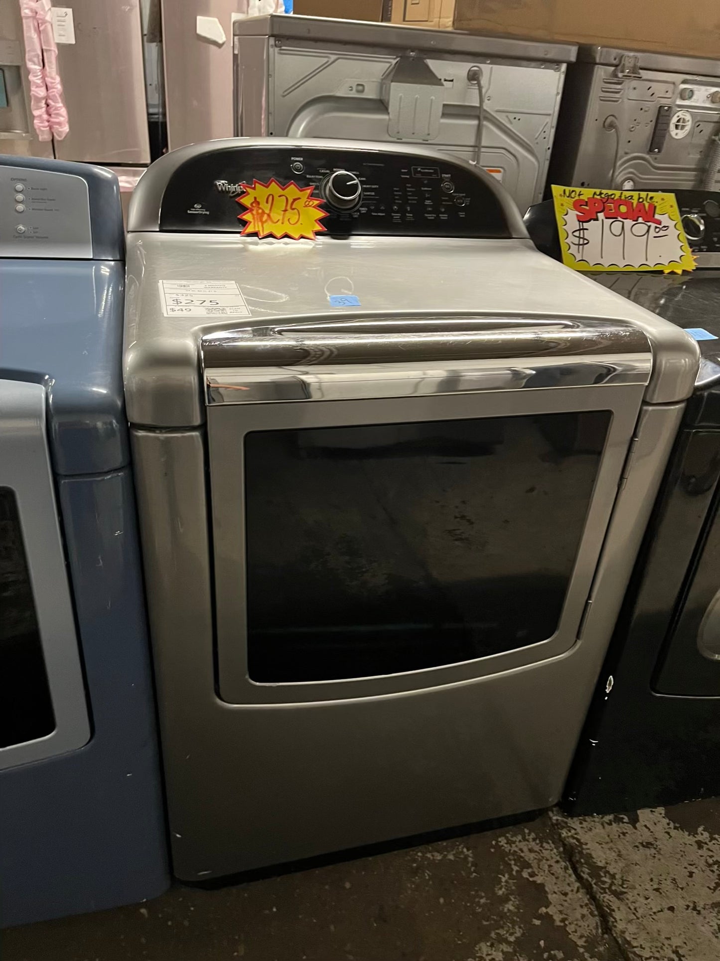 - Whirlpool large capacity electric 220v dryer stainless steel 29" Refurbished #ED1186VB