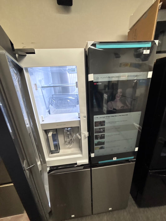 > new open box 📦 Bespoke 29 cu. ft. Standard Depth 4-Door Flex French Door Refrigerator in Stainless Steel with Charcoal Family Hub+
#RF29FFXL