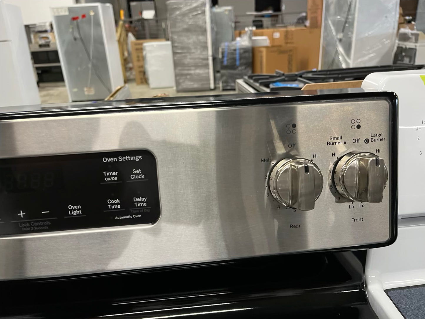 GE electric 220v range 4 burner bake broll hi/lo self clean stainless steel 30" #ER517ZB