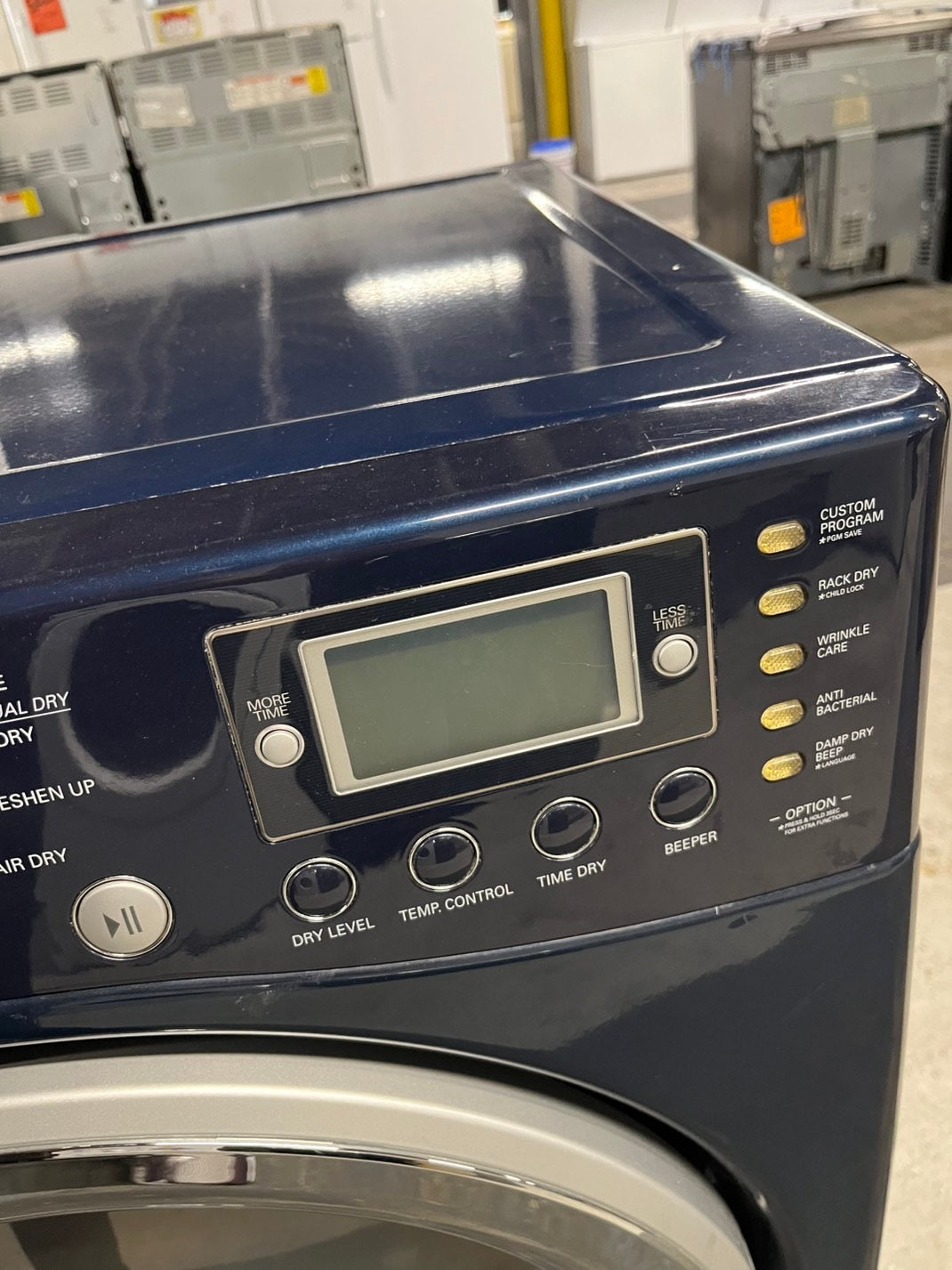 LG TROMM front load stackable electric 220v dryer in navy blue 27" #ED220VB