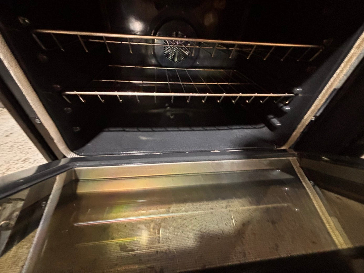 }Whirlpool glass top double oven convection electric range 220v 5 burner stainless steel warm zone bake broil Refurbished fast boil 30" #W6GT16B