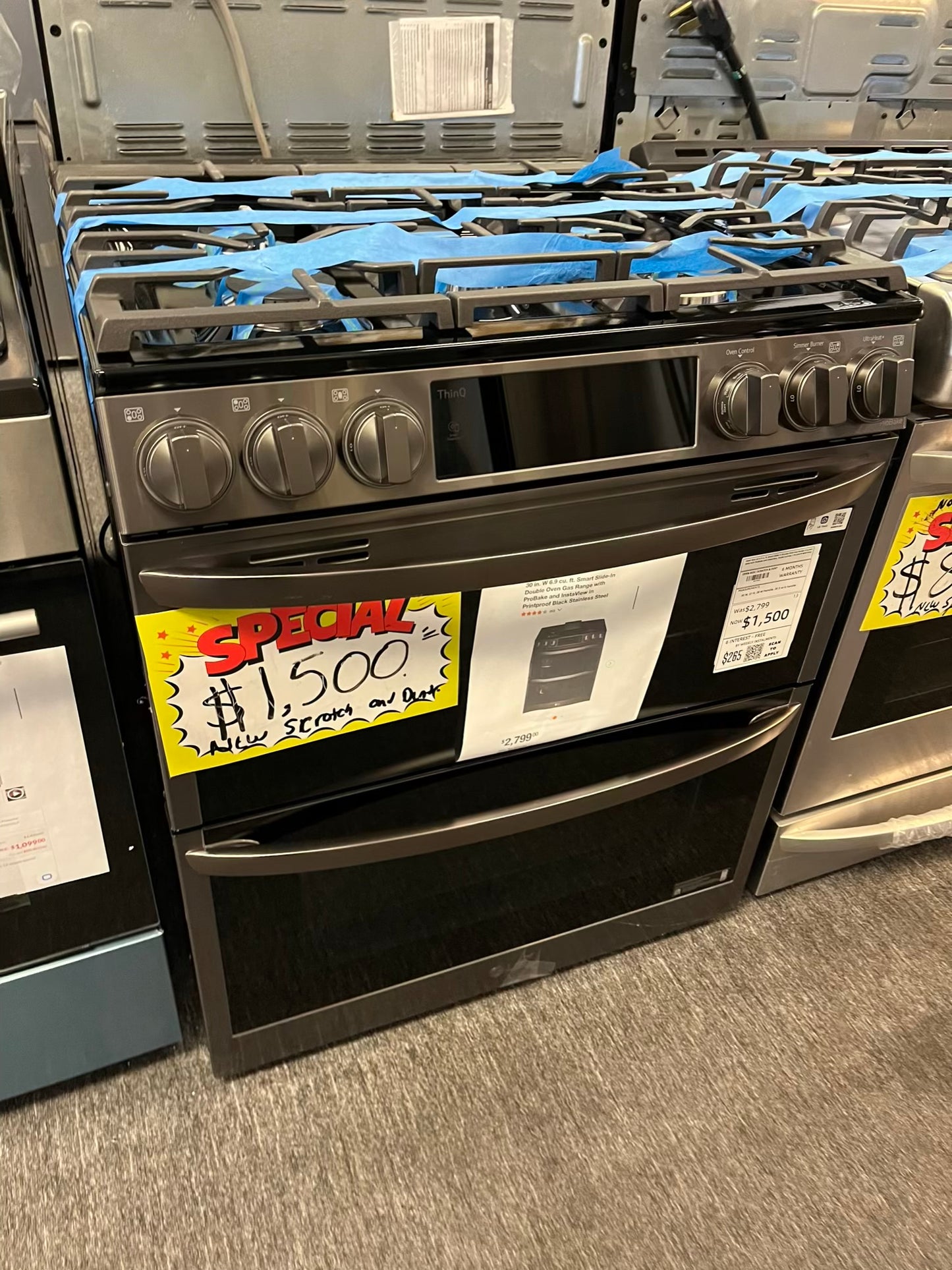 Open Box 📦 LG 6.9 cu. ft. Smart Slide-In Double Oven Gas Range 5 burner slate with ProBake and InstaView, model number LTGL6937F #GR739ZL
