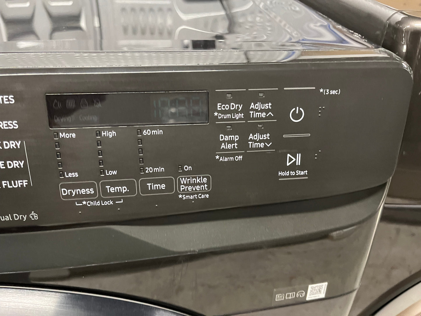 Open Box - Scratch & Dent Samsung - 7.5 Cu. Ft. Stackable Electric 220v Dryer with Sensor Dry - Fingerprint Resistant Black Stainless Steel 27" #ED487CB