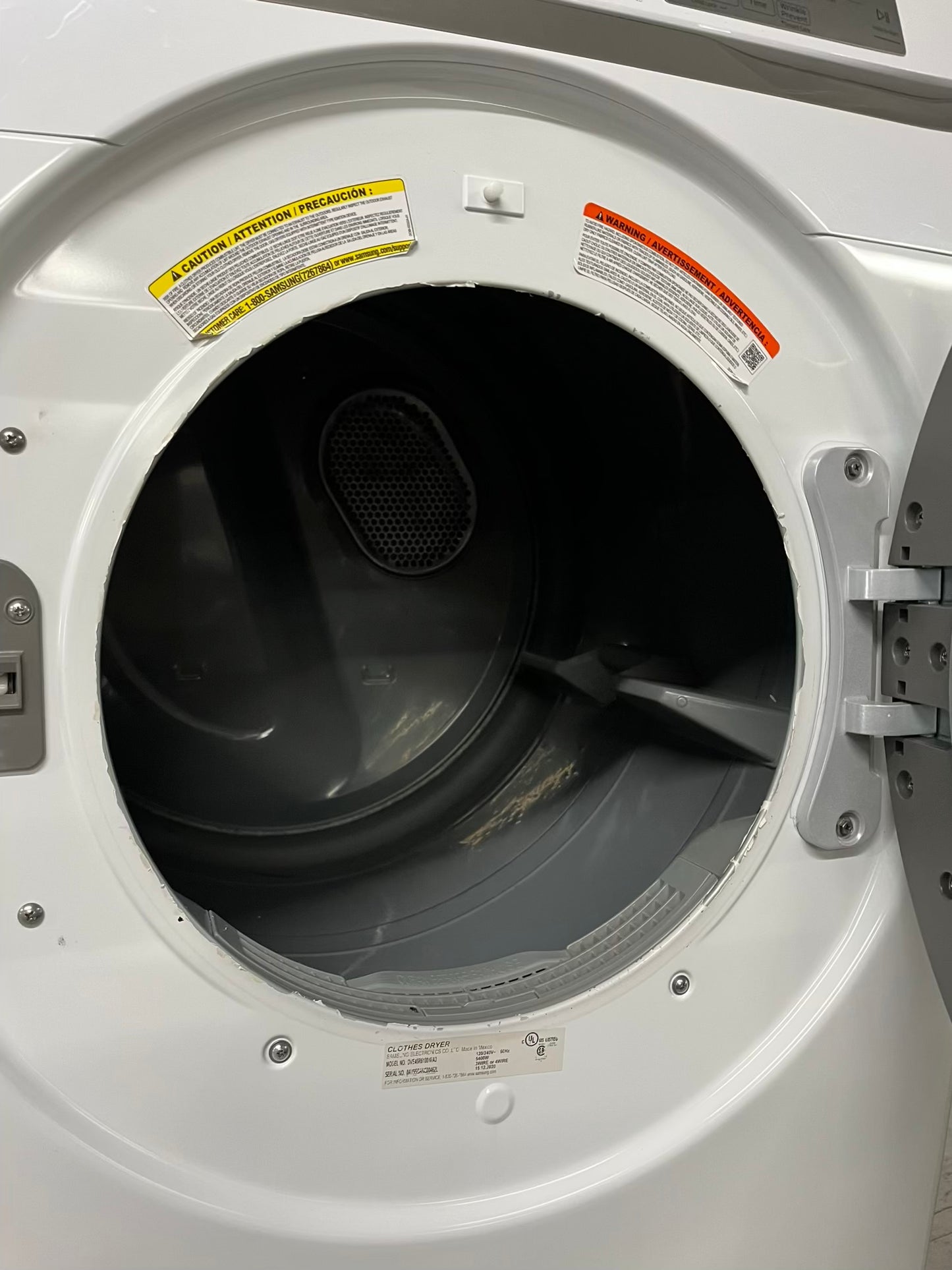 Samsung steam cycle washer 4.5 cu ft & dryer 7.5 cu ft set electric 220v front load stackable sensor dry He in white #WD808PB