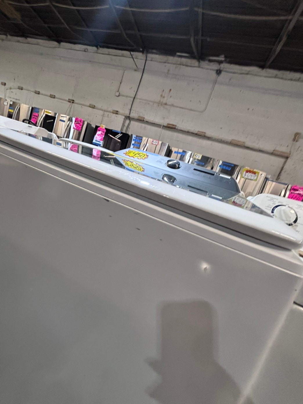 >*samsung extra Large capacity white color Top load washer Drum stainless steel used,refurbished #SWQR57B