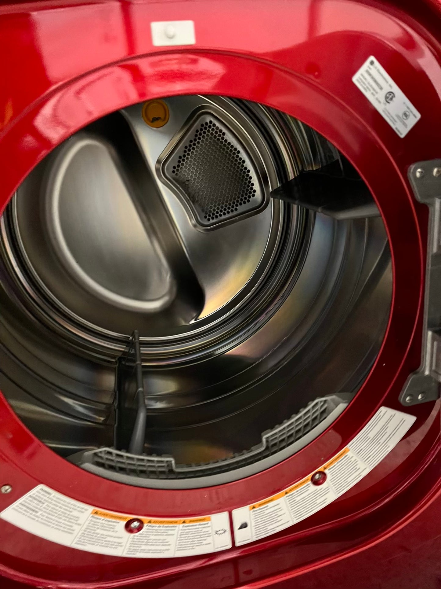 LG front load stackable electric 220v dryer in red steam dry in red 27" #ED405JB