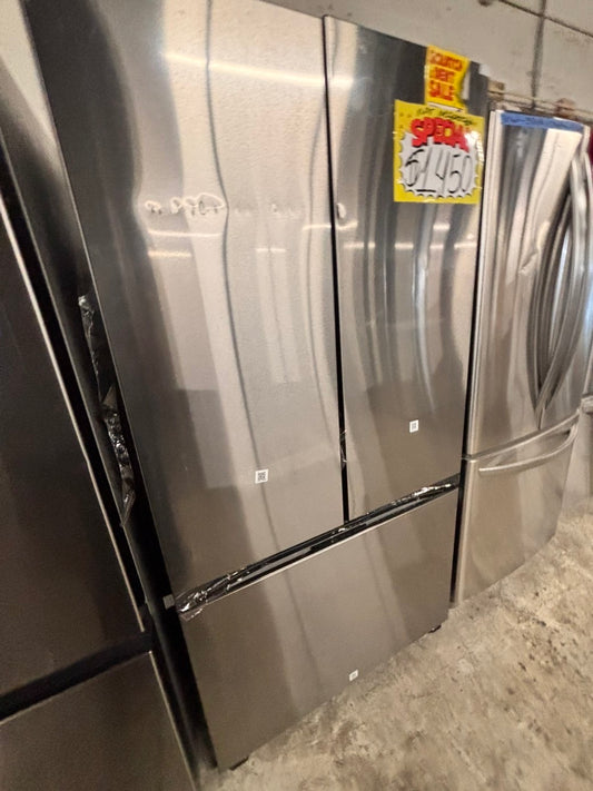 >special🎈new open box Mega Capacity Standard Depth 3-Door French Door Refrigerator in Stainless Steel
#RSS334B 36” in