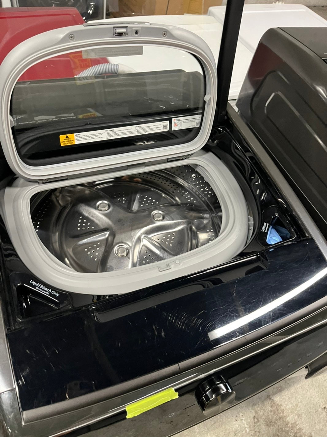 Samsung 6.0 cu. ft. Brushed Black Smart Dial Washer W/ FLEX Wash WV60A9900AV & 7.5 cu. ft. Smart Electric Dryer with FlexDry™ in Black Stainless Steel side by side Mix and Match SET 27 wide #EDBL10B