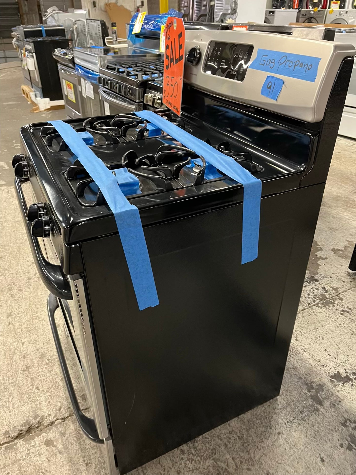 - Kenmore Gas range Propane 4 burner stainless steel warm hold bake broil 30" Refurbished #GR393UB