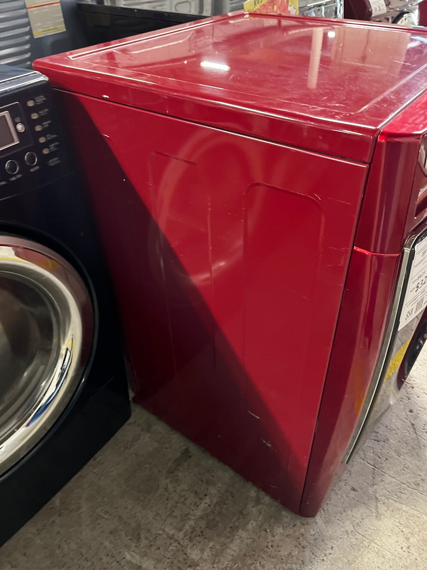 Kenmore Elite front load stackable electric 220v dryer stainless steel dream w/steam cycle in red 27" #ED402SB
